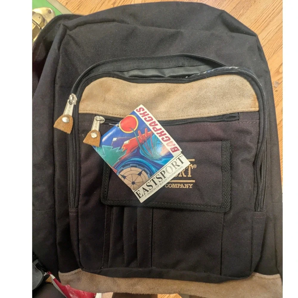 Vintage Eastsport Cyber-Trecker Backpack NWT Black Tan Y2K Taiwan 110551W3